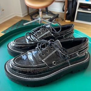 Zara chunky black boat shoes/ loafers